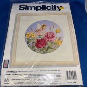 Simplicity Color Art Stitchery Kit with Fairy and Roses
